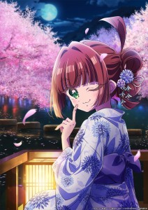 „100 Girlfriends“: Rie Kugimiya spricht Yakuzen Yaku – neues Visual zeigt nächtliches Kirschblüten-Date