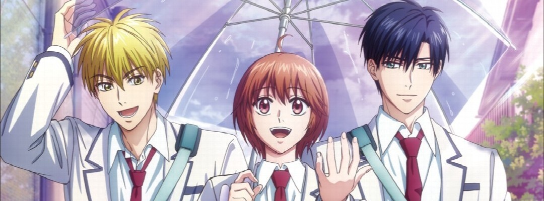 New Key Visual for "Hanazakari no Kimitachi e" Season 2: Three Friends Under One Umbrella
